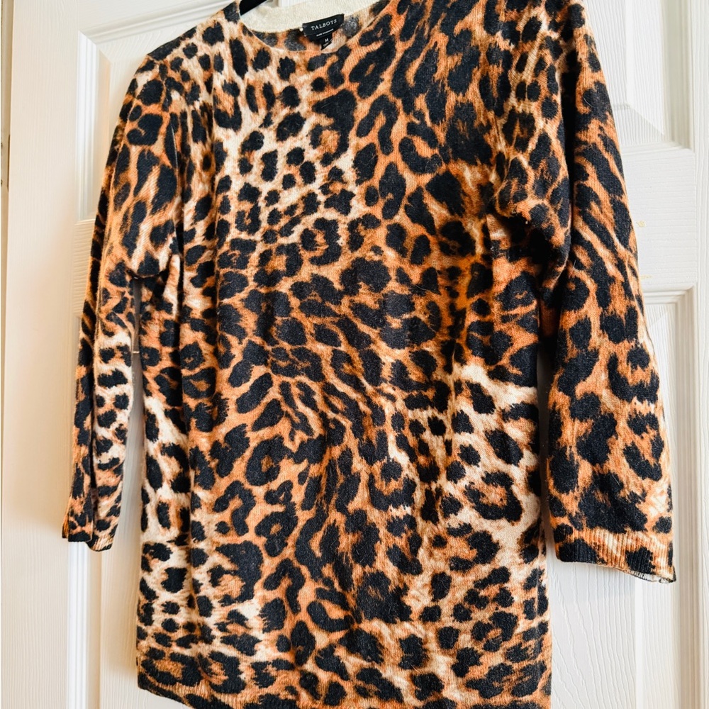 Talbots 100% Cashmere Animal Print Sweater